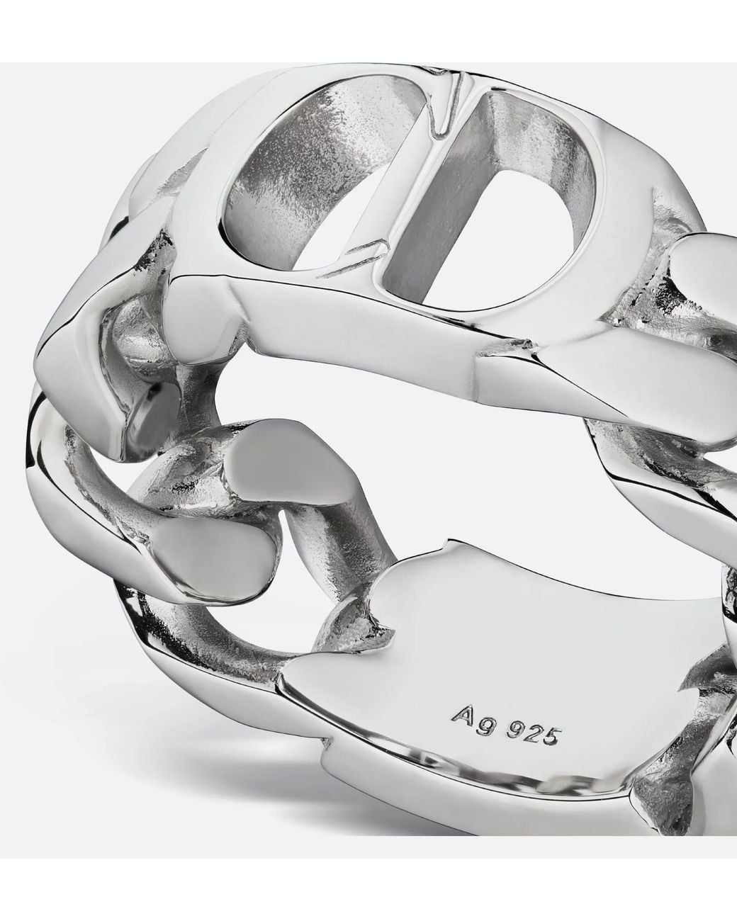 Dior Metallic Cd Icon Chain Link Ring