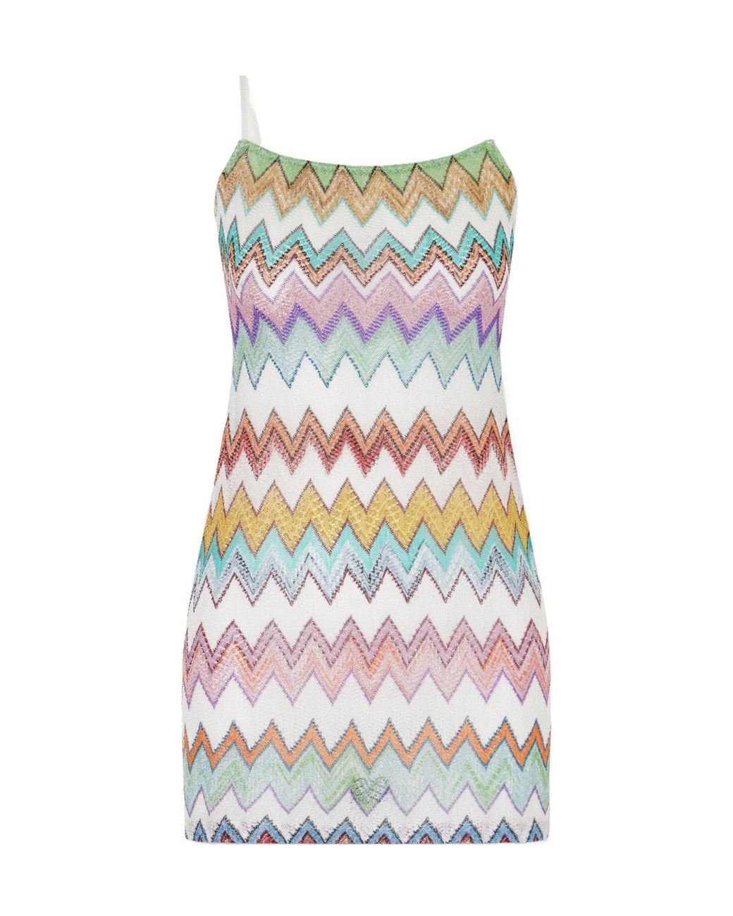 Missoni Multicolor Striped Metallic Crochet-Knit Dress