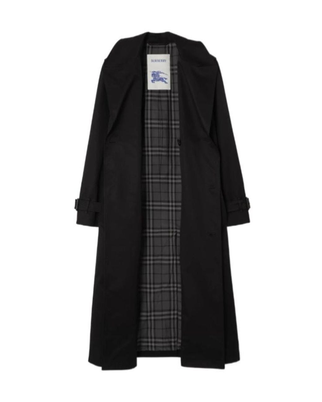 Burberry Black Long Gabardine Hoxton Trench Coat for men