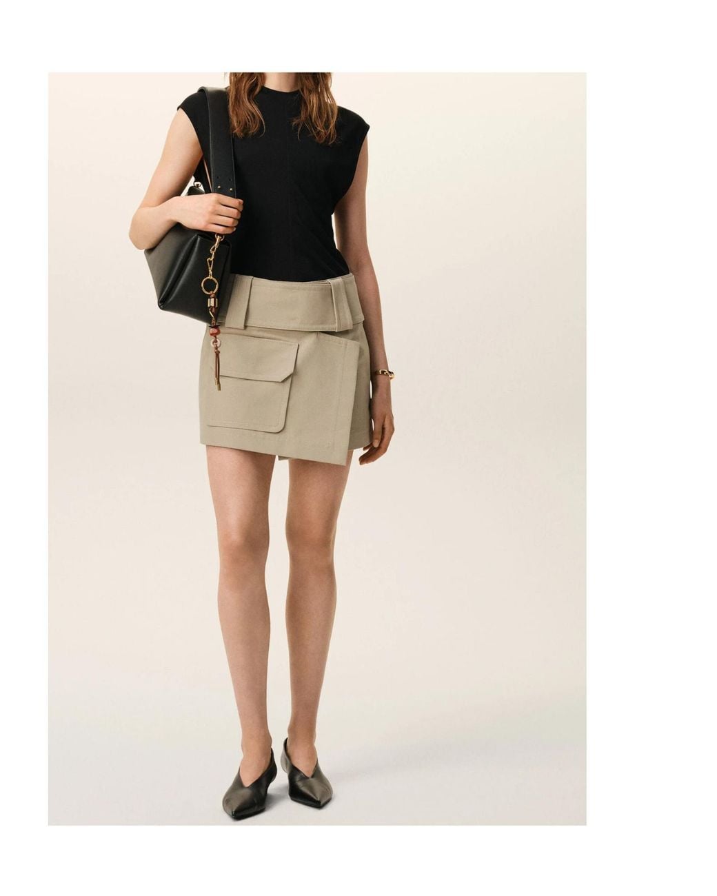 AMI Natural Ami Utility Pocket Mini Skirt
