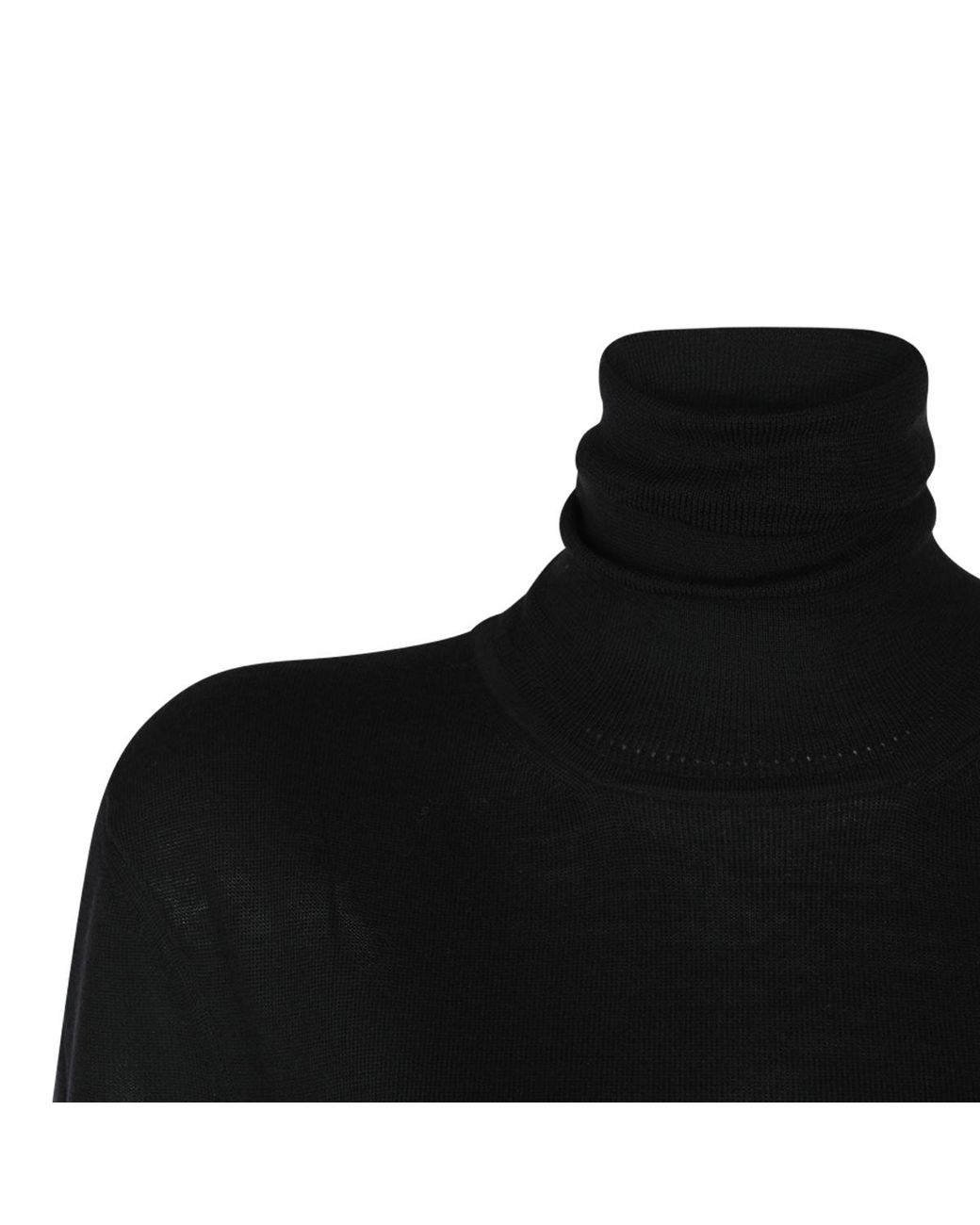 Saint Laurent Black Cassandre Turtleneck Long-Sleeved Jumper