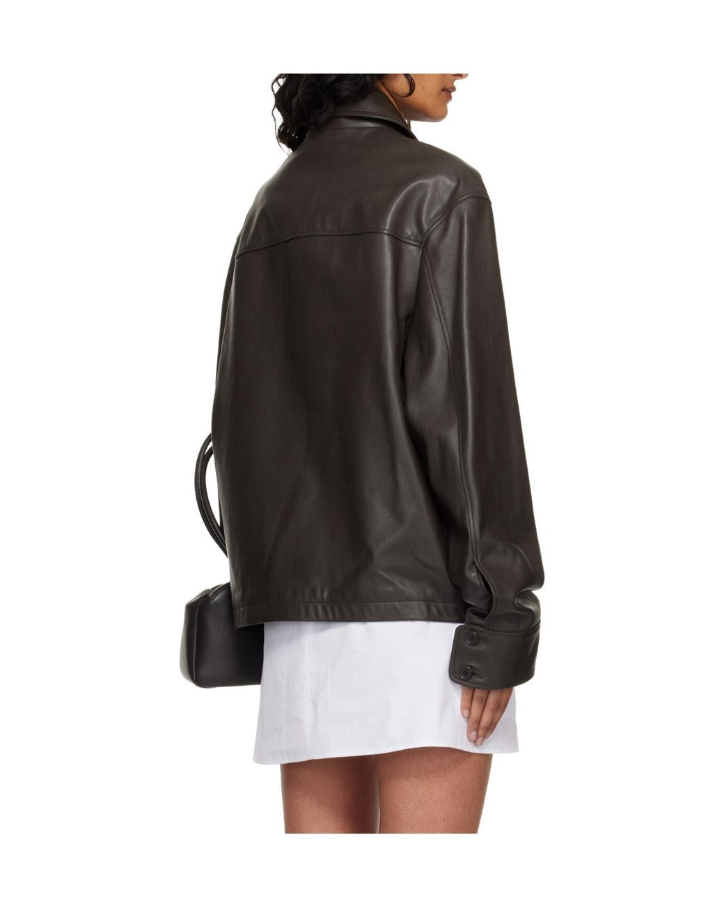Courreges Black Double-Pocket Lapel Leather Jacket for men