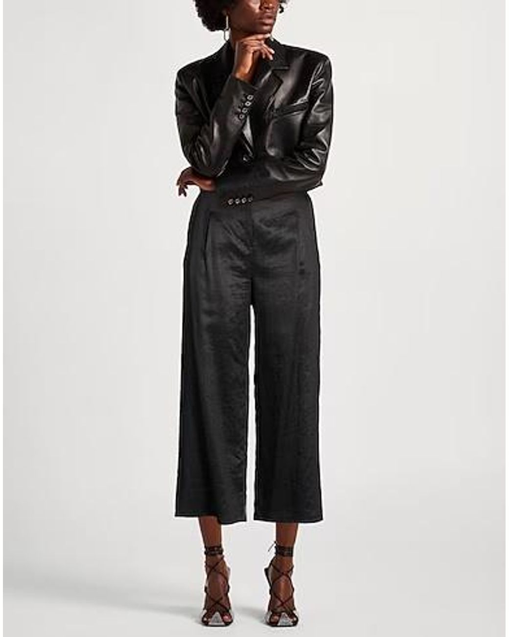 Max Mara Black Simple Loose Trousers