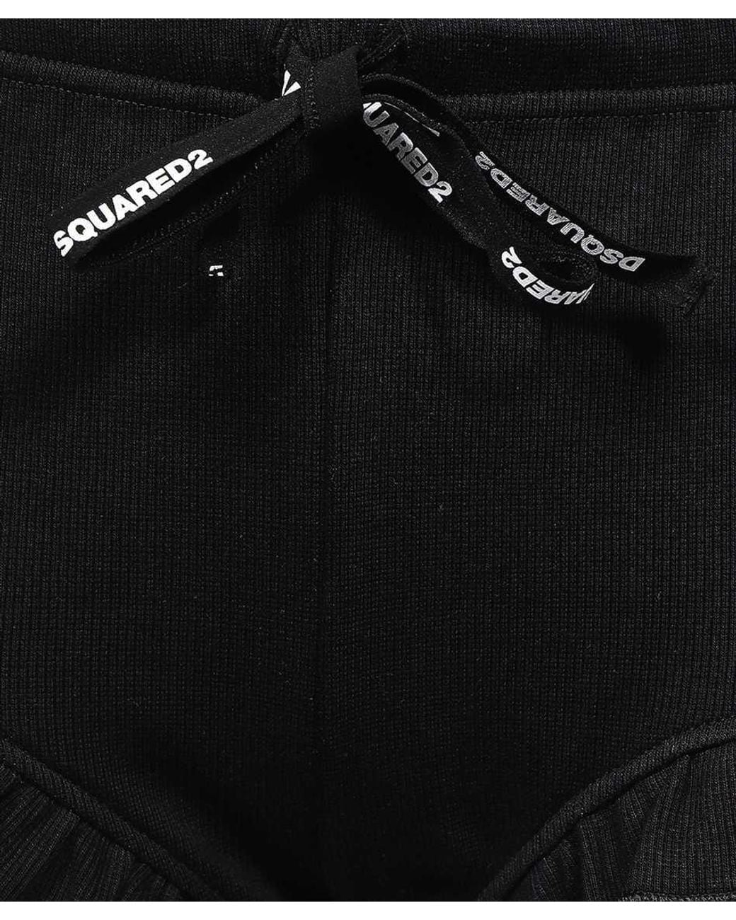 DSquared² Black Bow Detailed Ribbed Knit Shorts