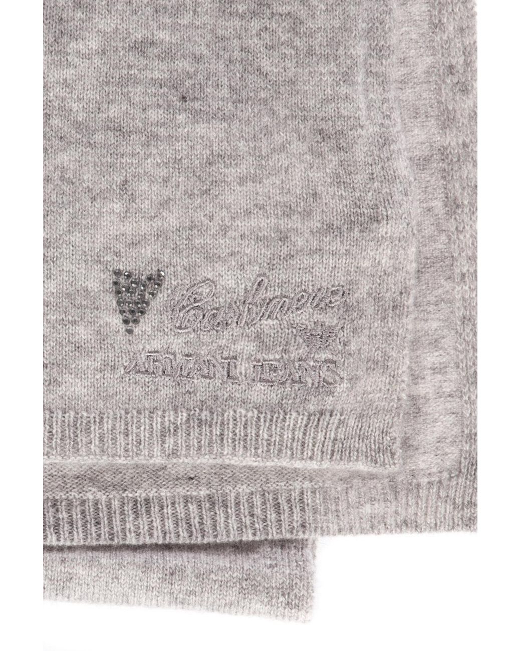Armani Jeans White Logo Knitted Scarf for men