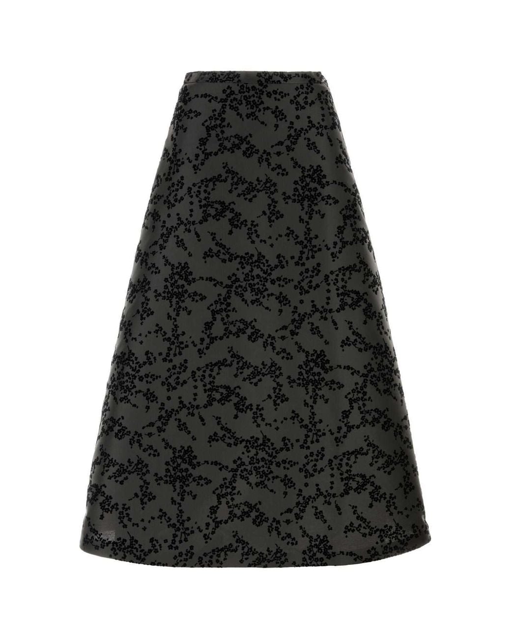 Alberta Ferretti Black Printed Skirt