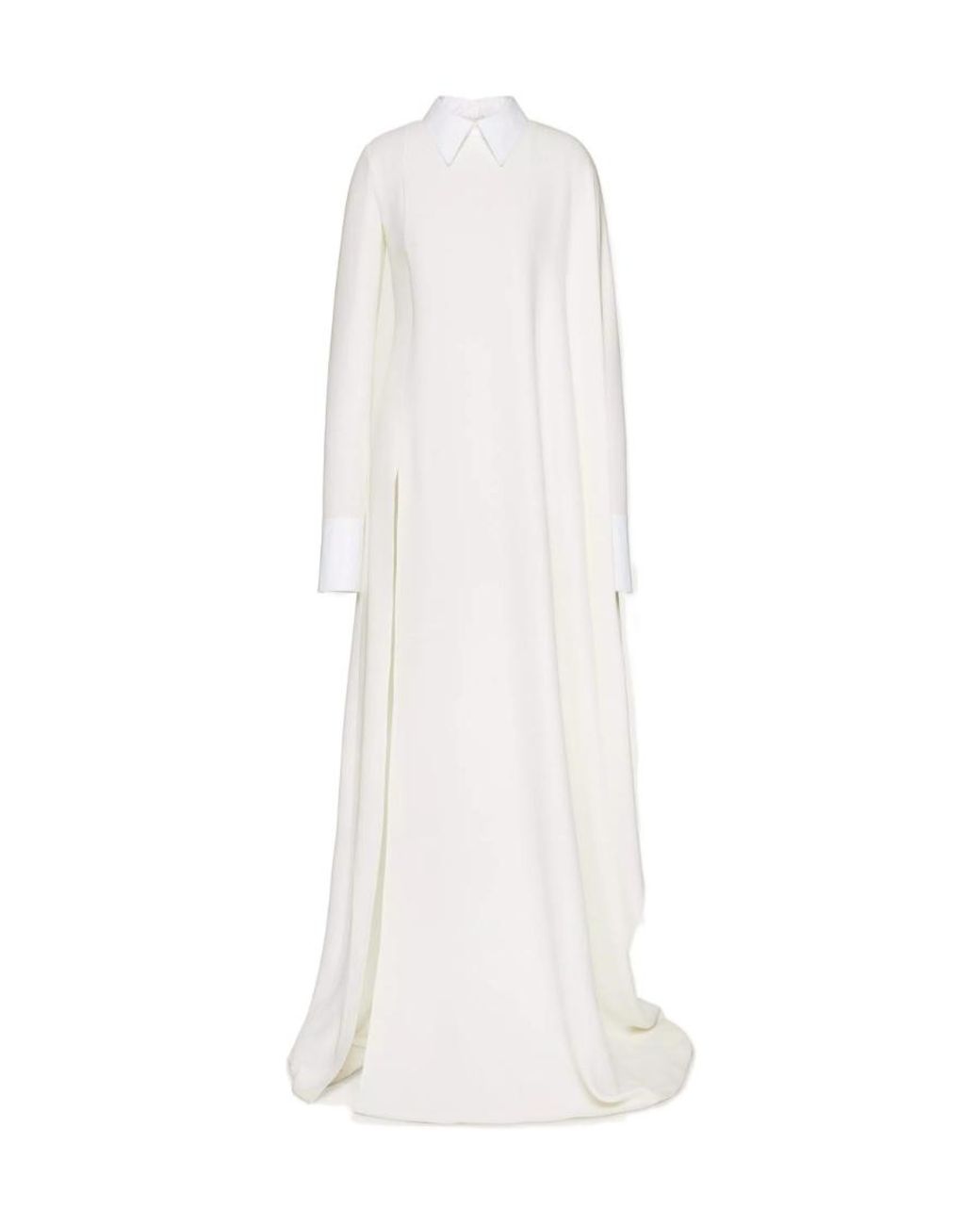 Valentino White Cady Couture Silk Shirt Dress