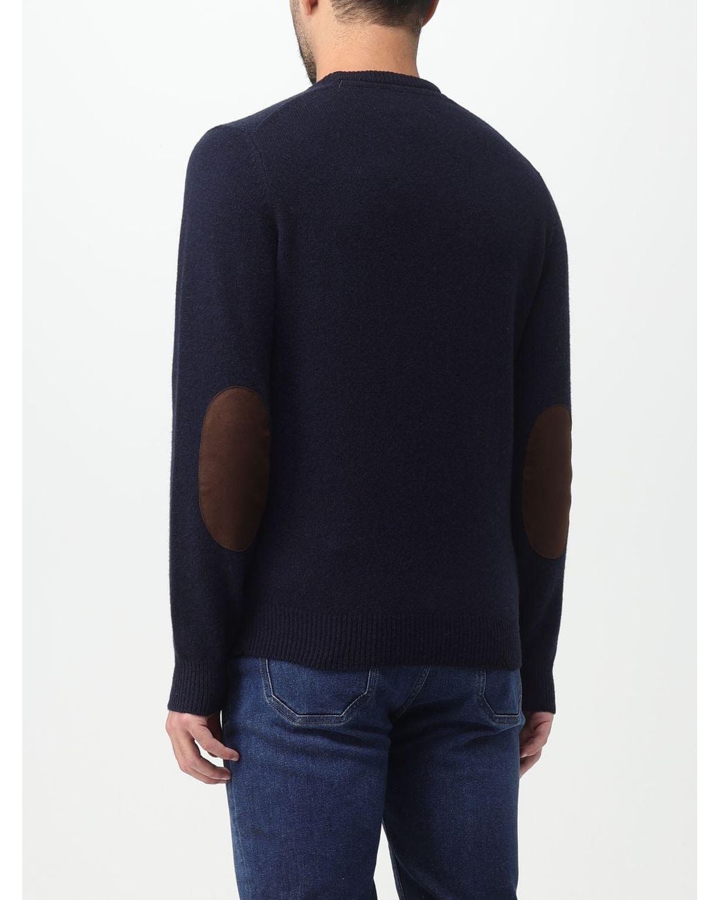 Barbour Blue Round-Neck And Long-Sleeved Sweater for men