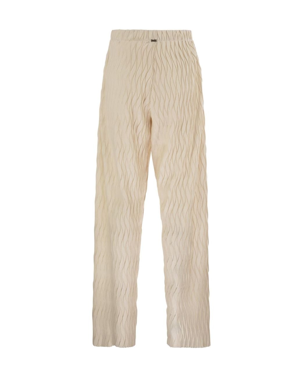 Herno Natural Wrinkled Effect Drawstring Trousers