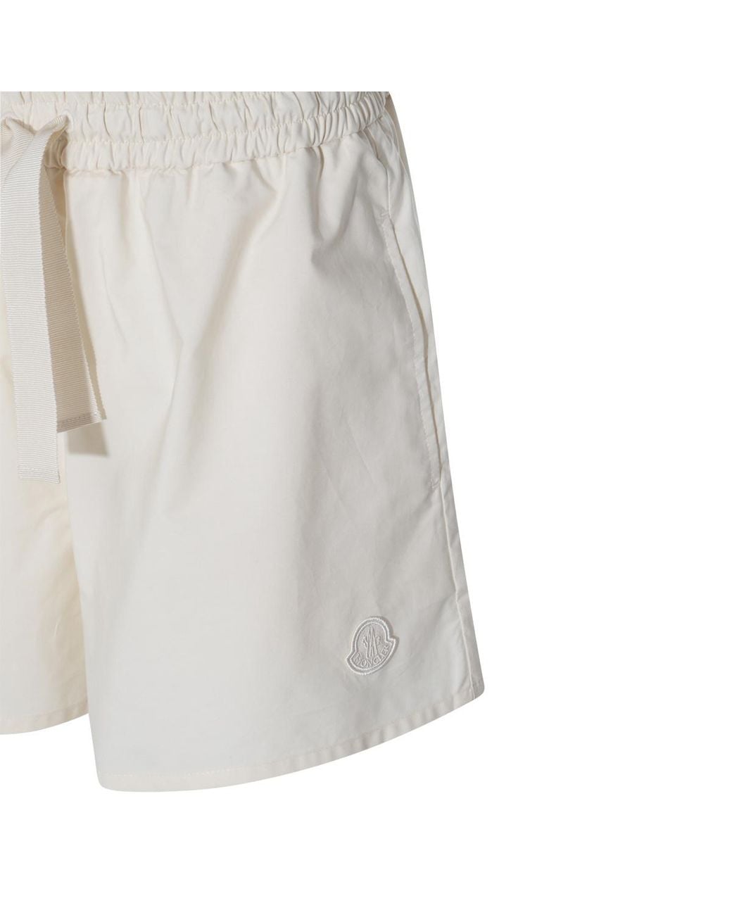 Moncler White Elastic Waistband Flared Shorts