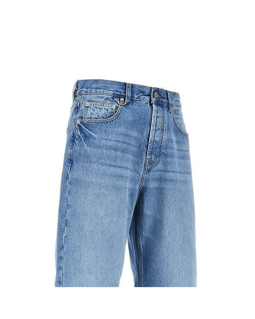 Jacquemus Blue Mid-Rise Straight-Leg Jeans for men