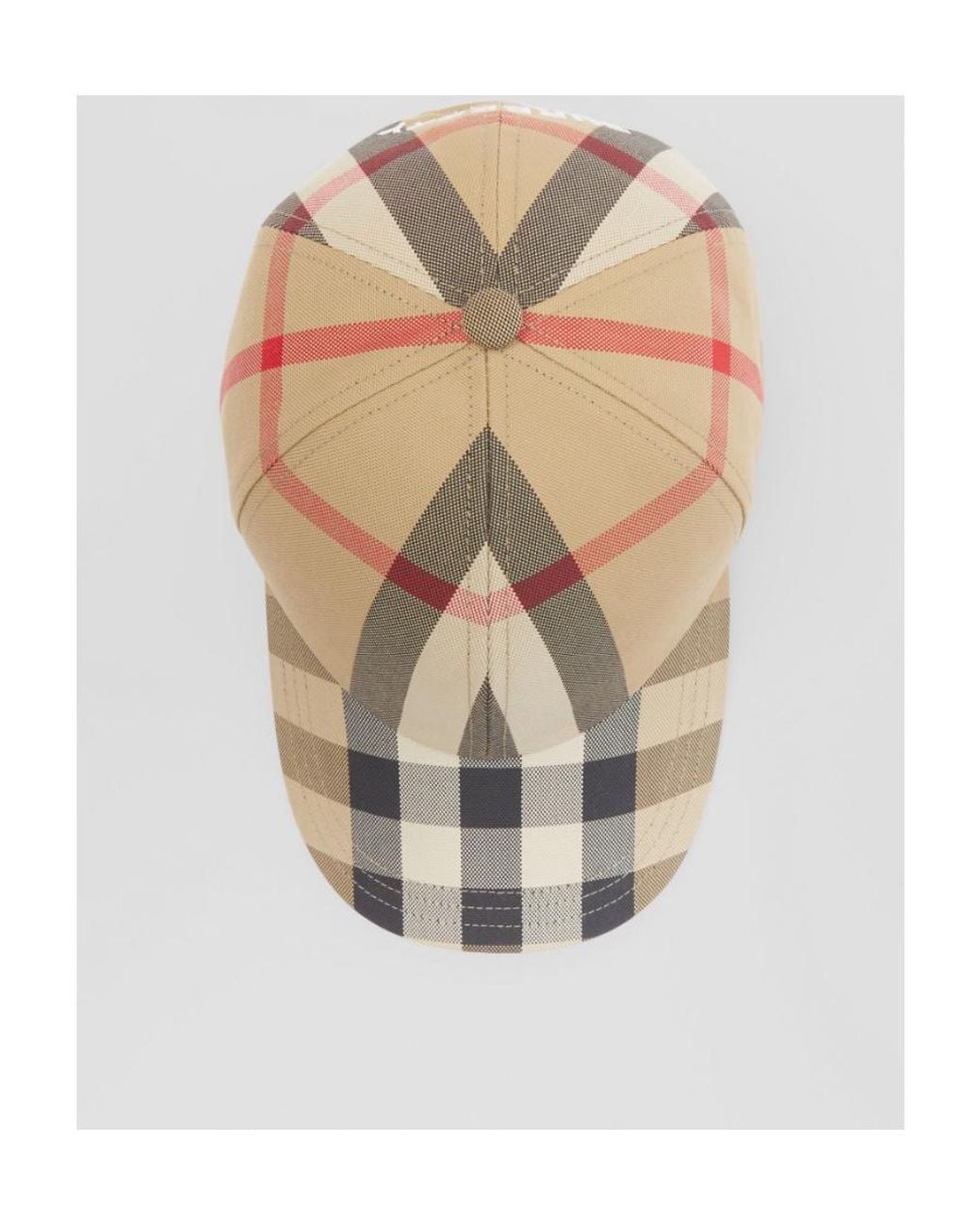 Burberry Natural Embroidered-Logo Check Cotton Baseball Cap for men