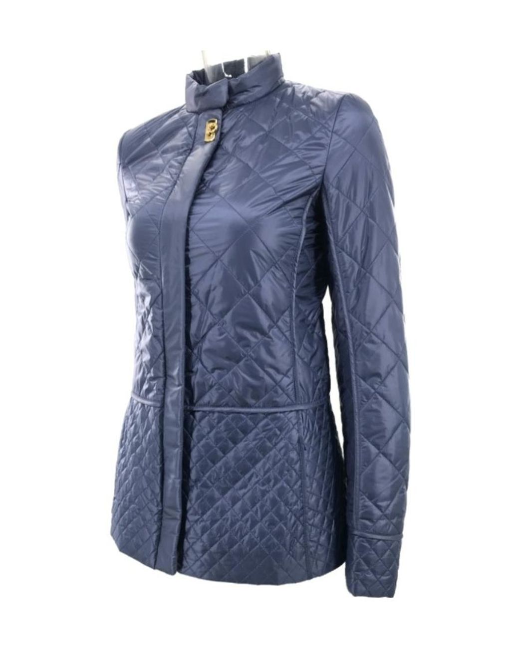 Ferragamo Blue Quilted Cotton Suit With Vertical Collar for men