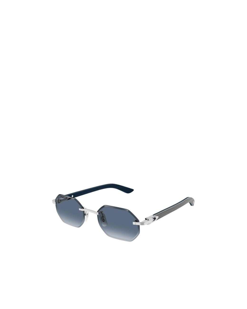 Cartier Blue Geometric Frame Sunglasses for men