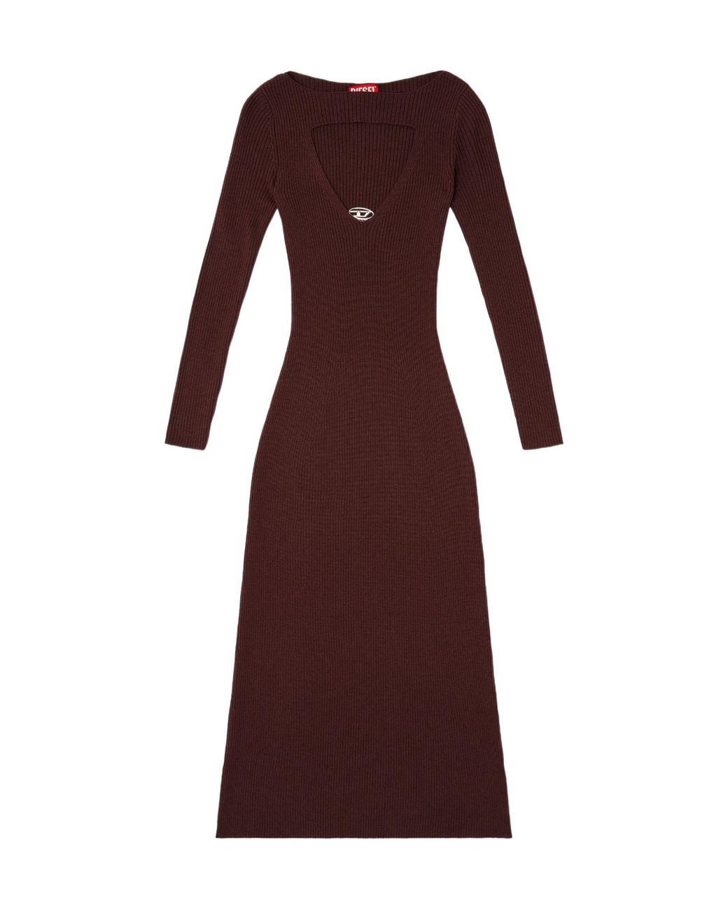 DIESEL Purple M-Oloni Cut-Out Detailed Knitted Dress