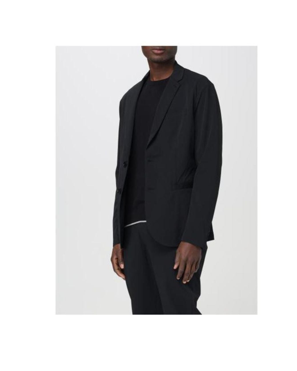 ARMANI EXCHANGE Black Single-Breasted Blazer for men