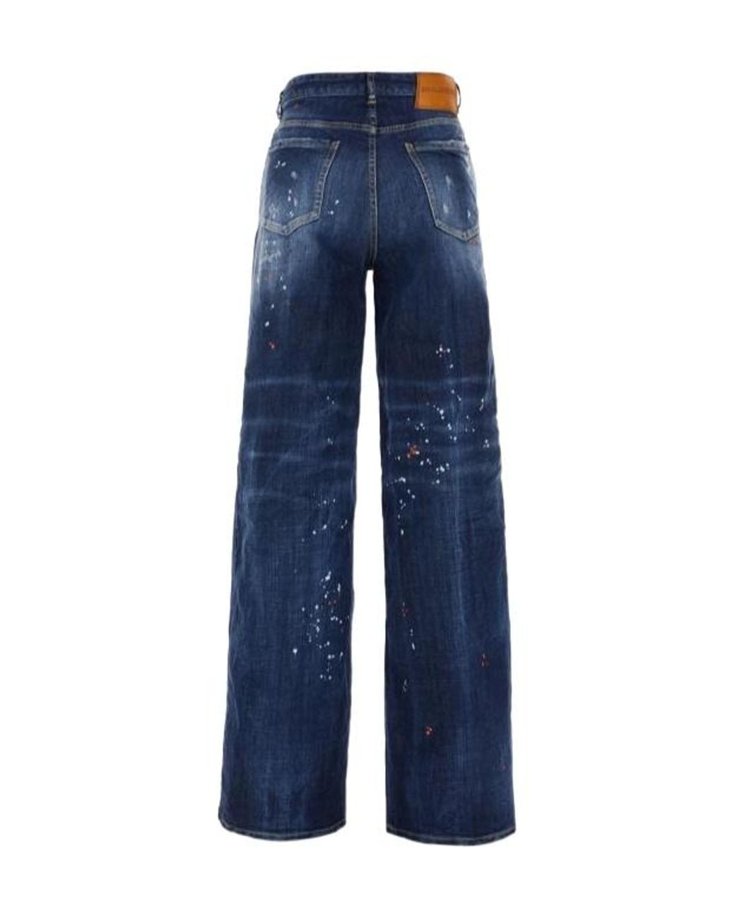 DSquared² Blue Logo-Patch Distressed Jeans