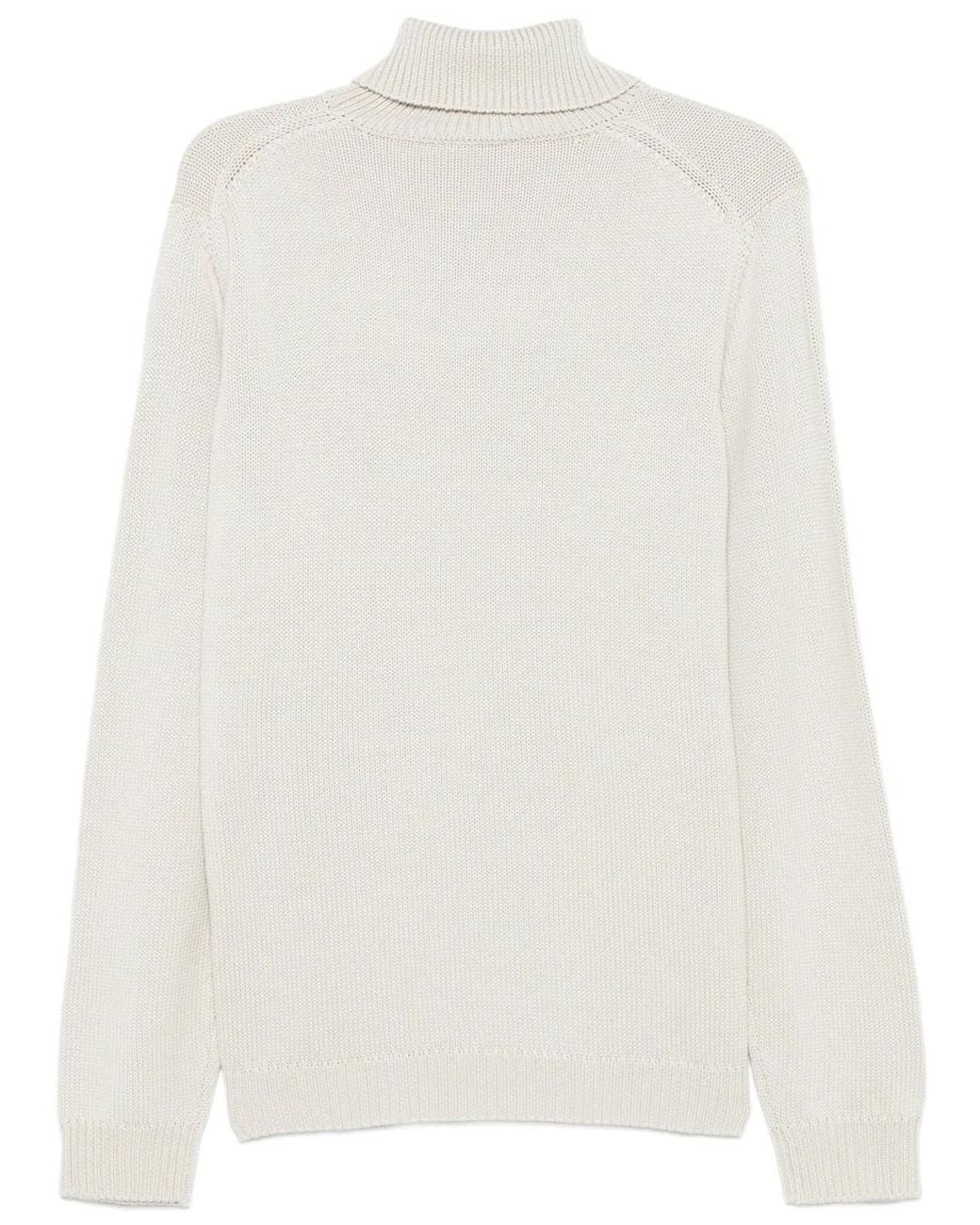 Roberto Collina White Turtleneck Sweater for men