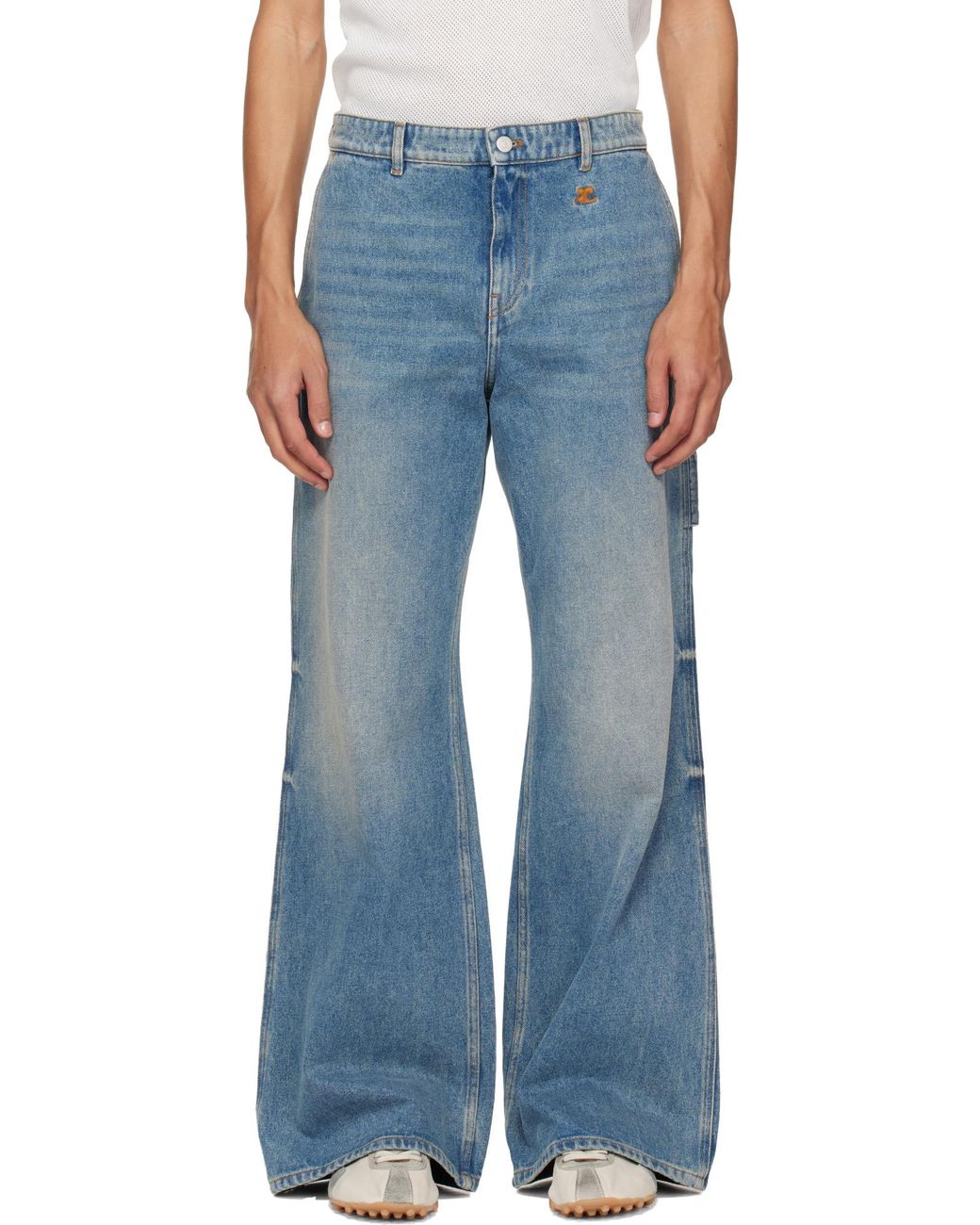 Courreges Blue Wide-Leg Jeans for men
