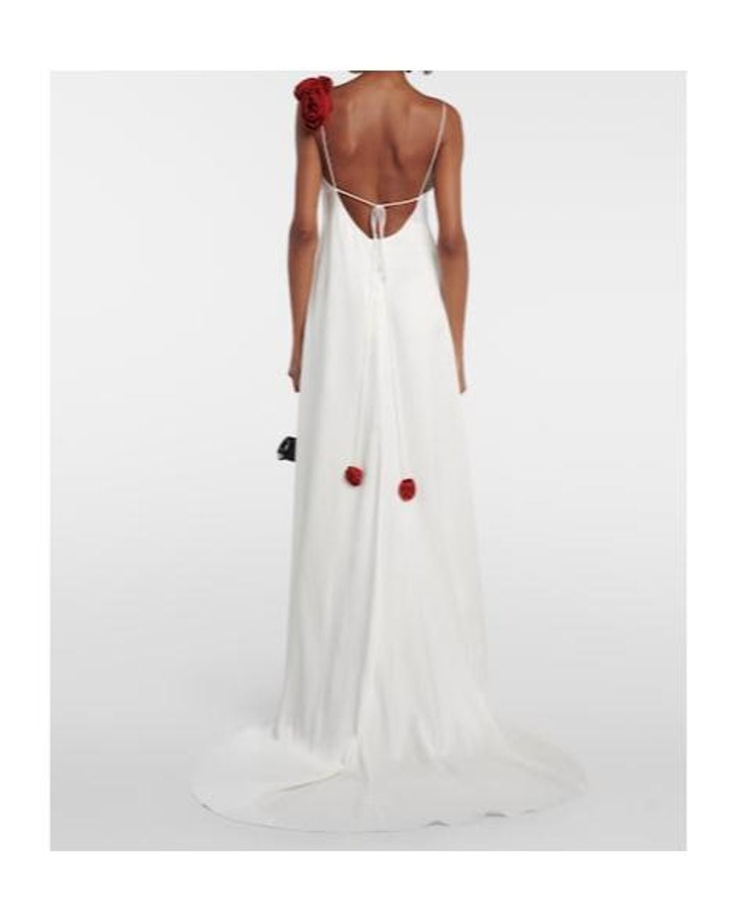 Magda Butrym White Rosette Embellished Slip Gown