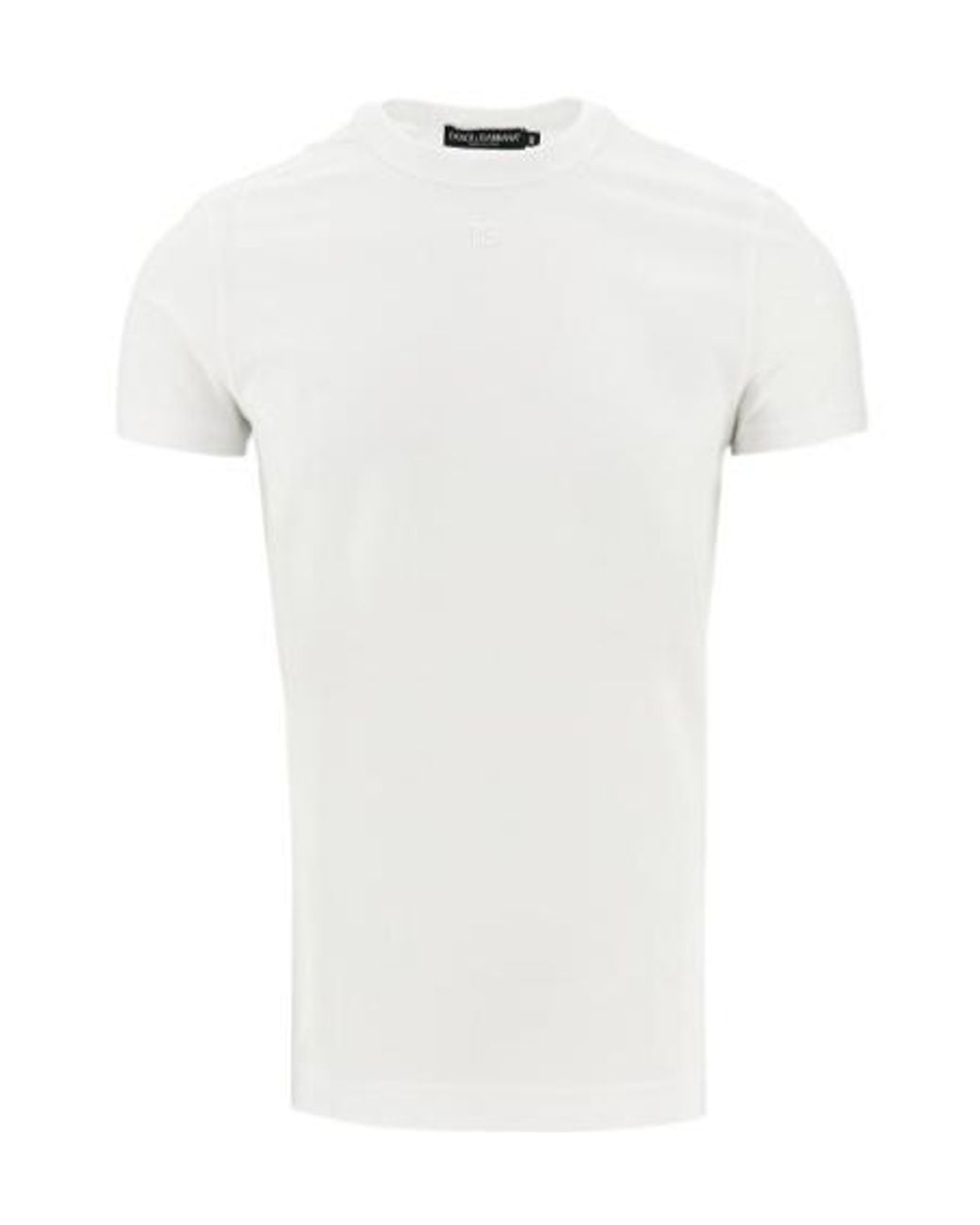 Dolce & Gabbana White Crewneck Short-Sleeved T-Shirt for men