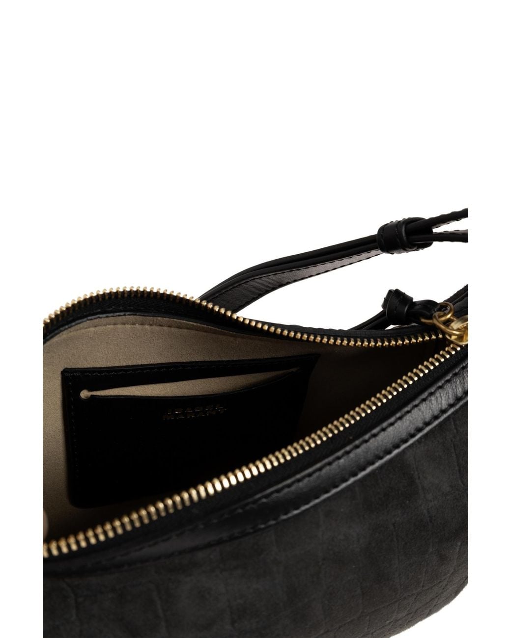 Isabel Marant Black Oskan Moon Studded Shoulder Bag