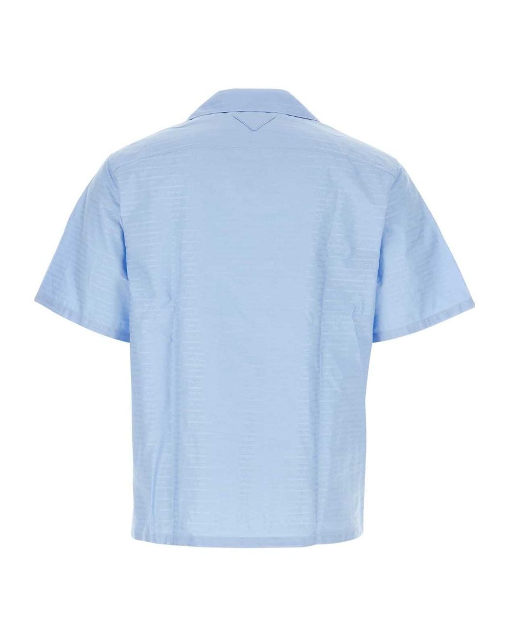 Prada Blue Short-Sleeved Button-Up Shirt for men