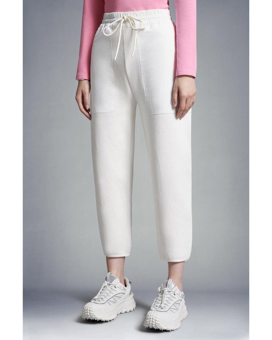 Moncler White Drawstring Panelled Sweatpants