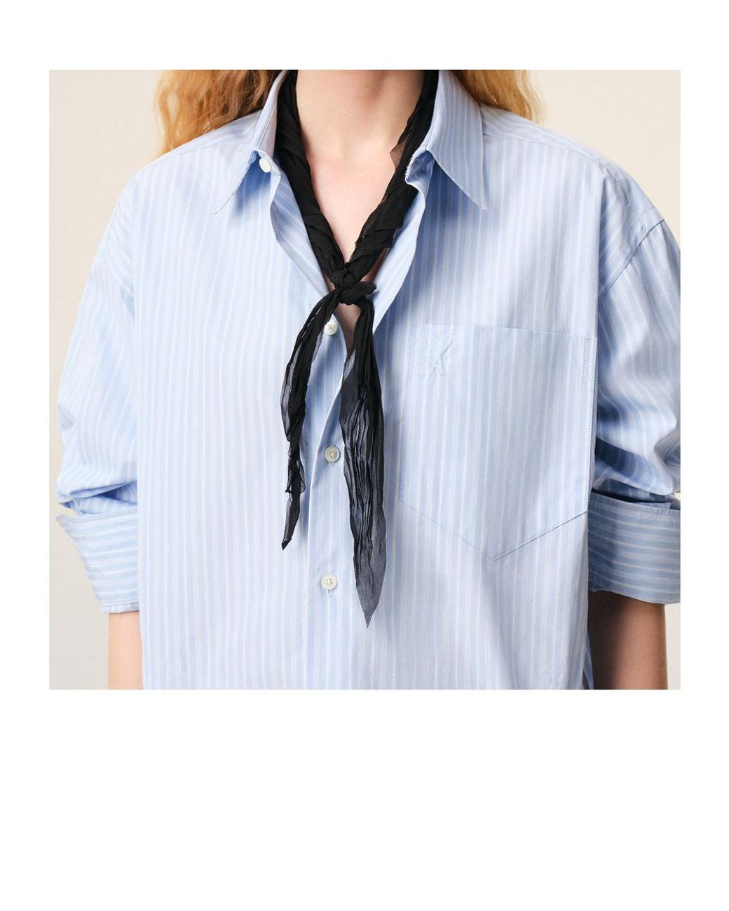 AMI Black Crumpled Scarf for men