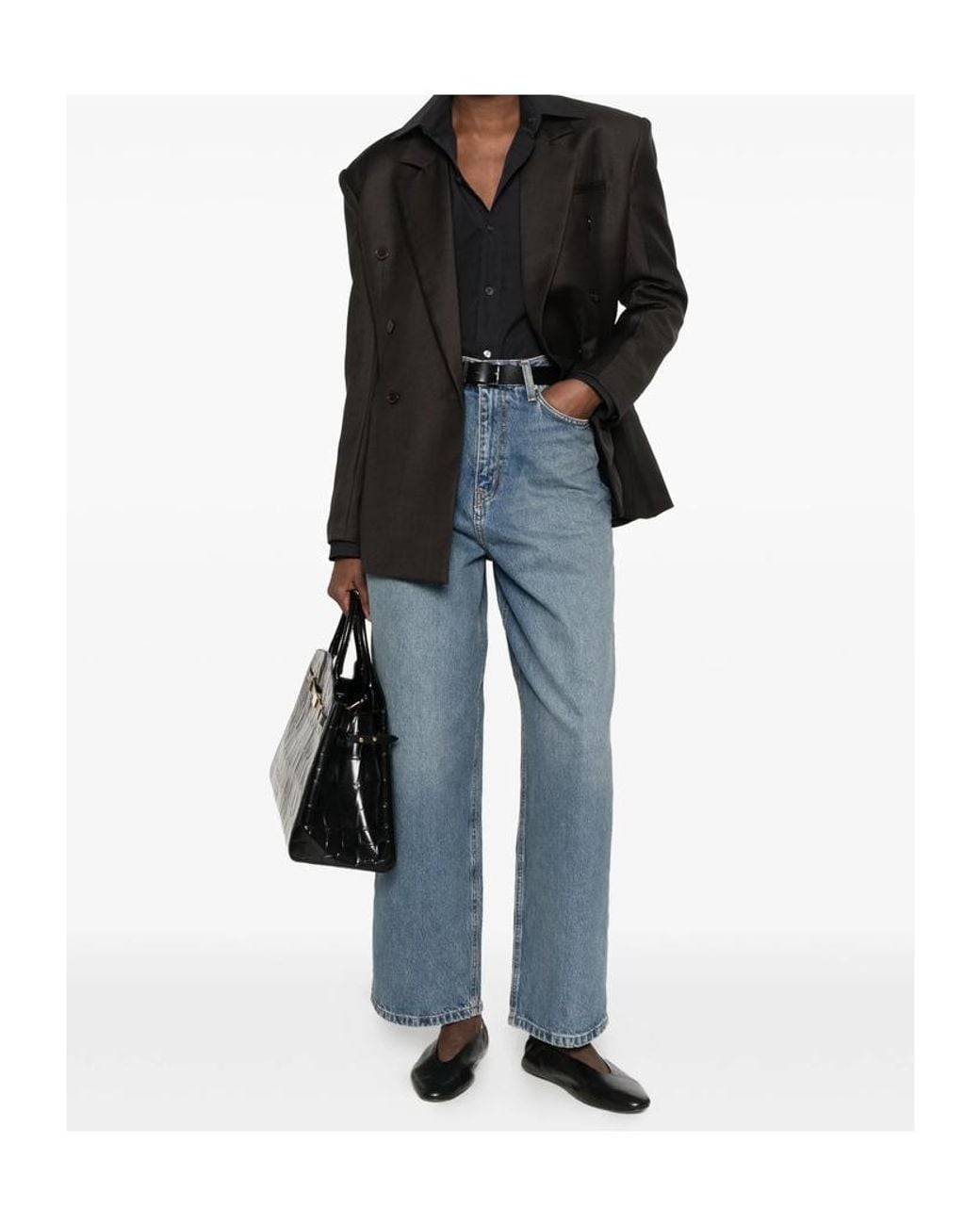 Frankie Shop Blue Jeans With Belt Loops