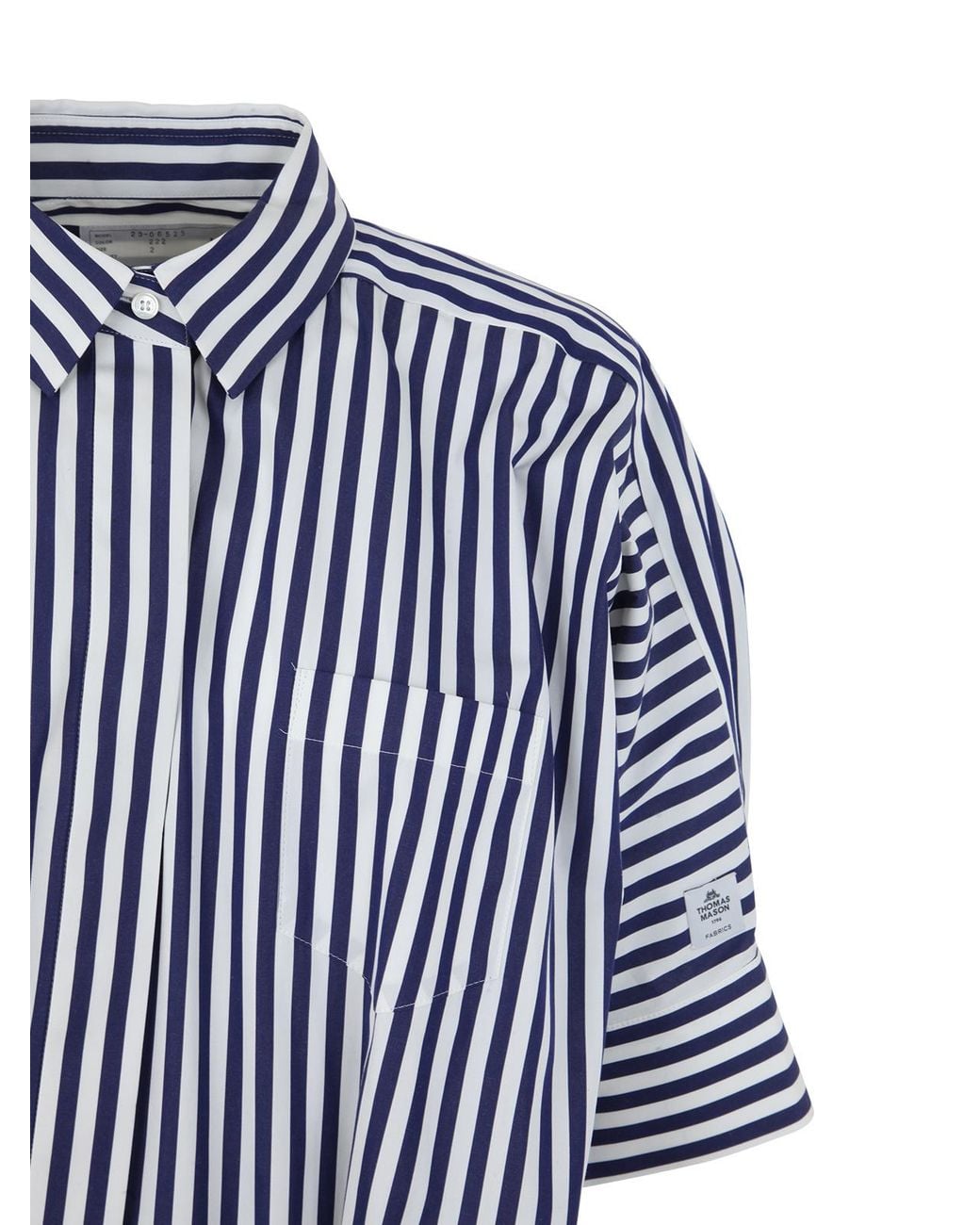 Sacai Blue Midi Cotton Poplin Dress