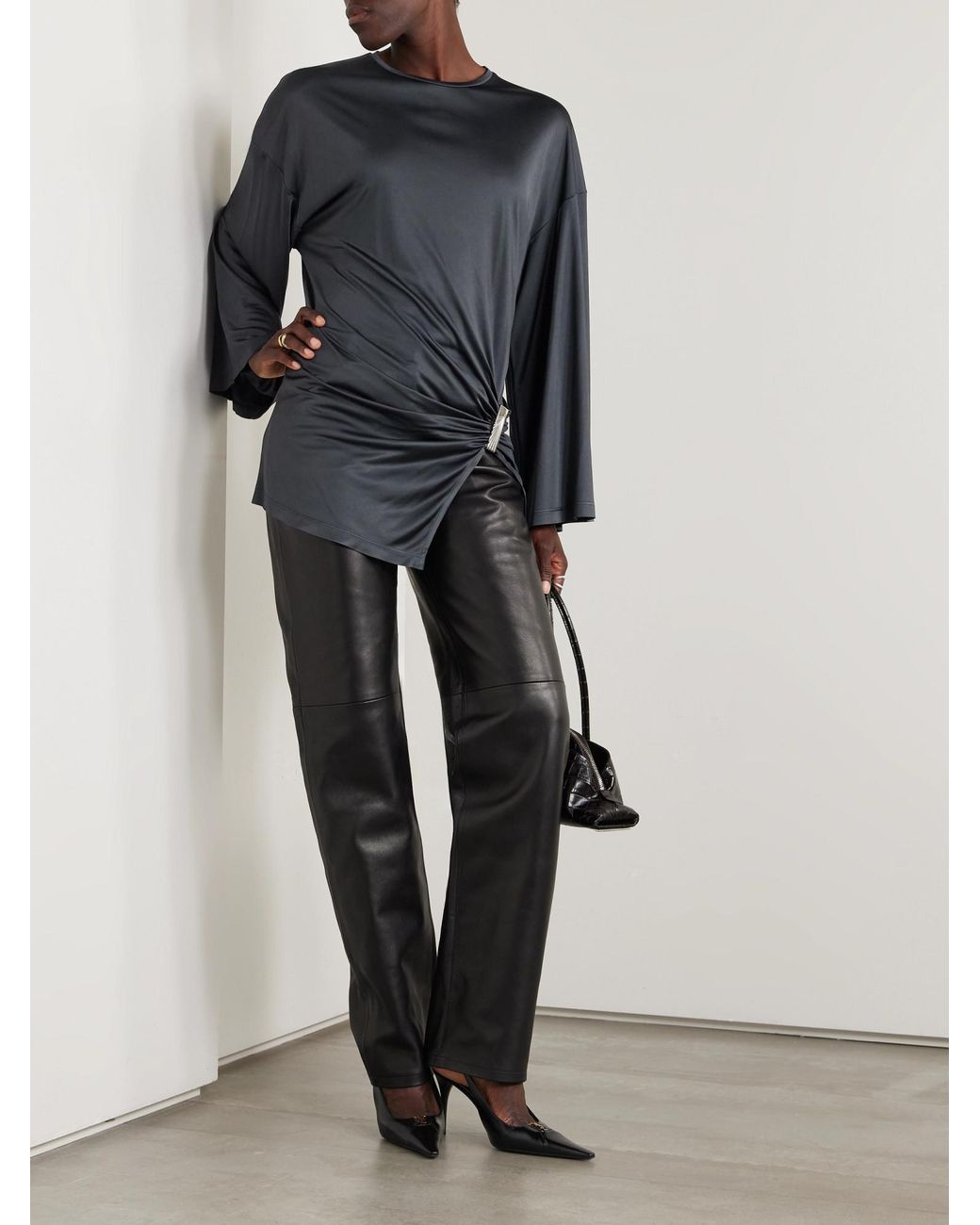 The Attico Black Jersey Mini Dress