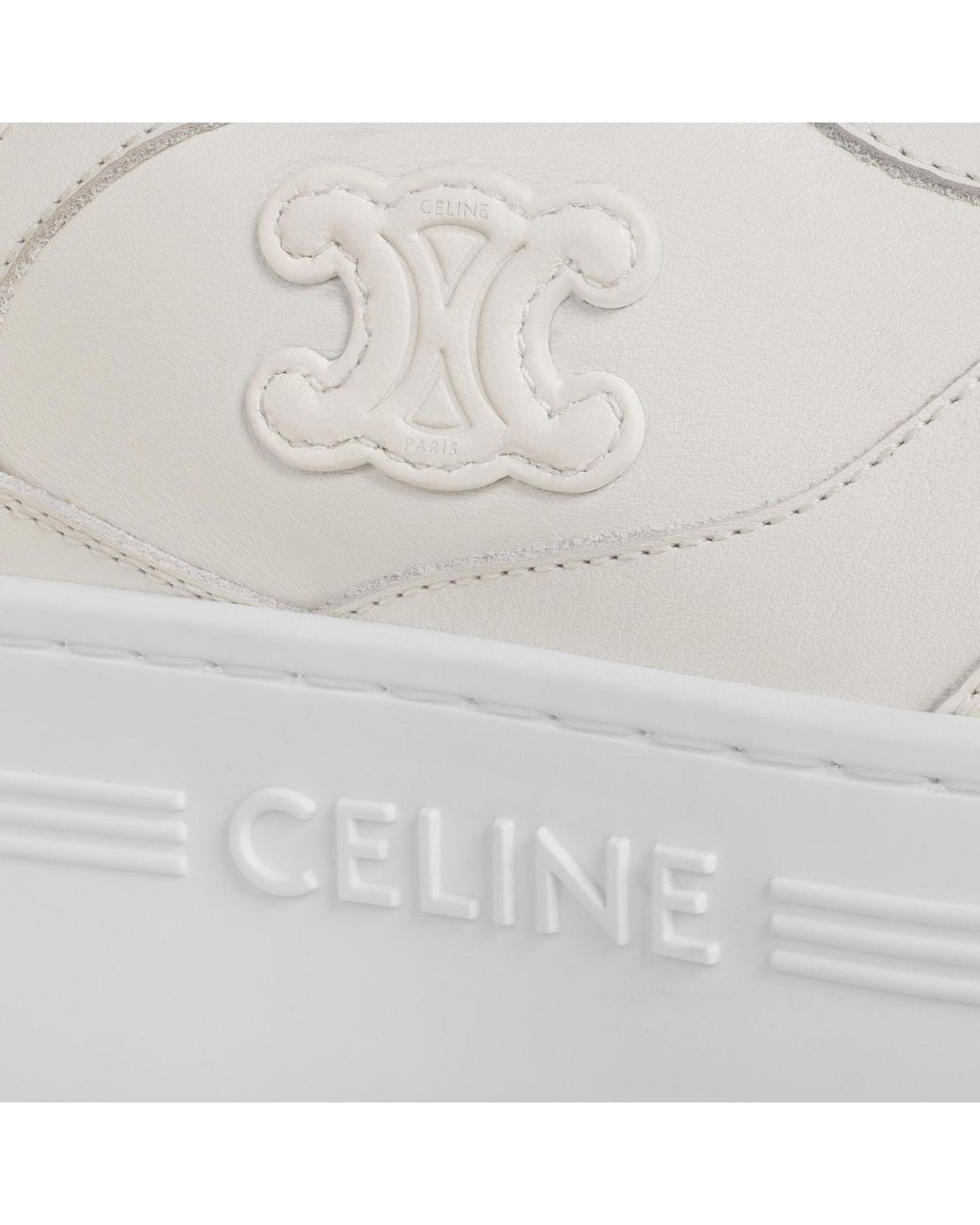Céline White Block Wedge Sneaker