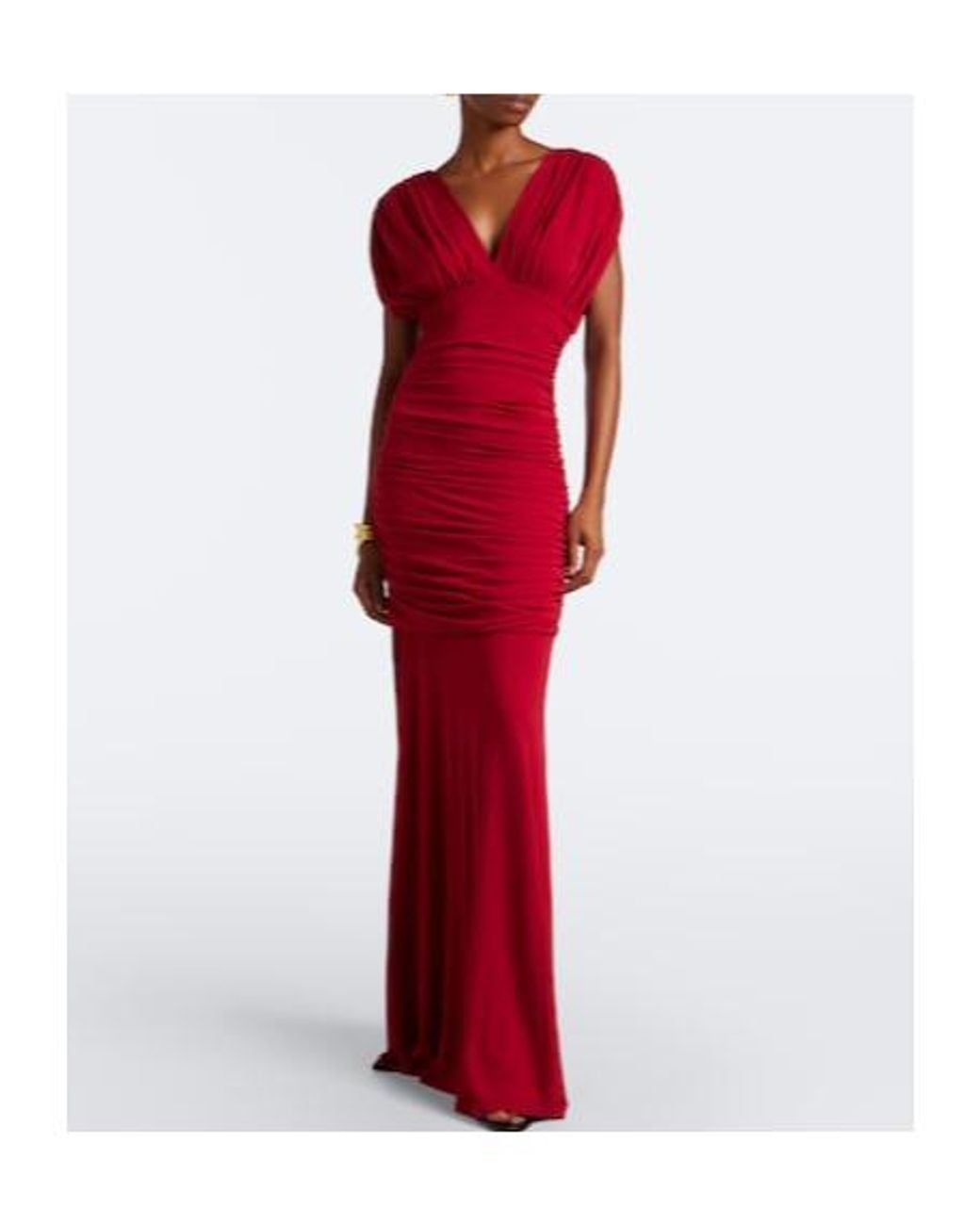Jonathan Simkhai Red Draped Open-Back Gown