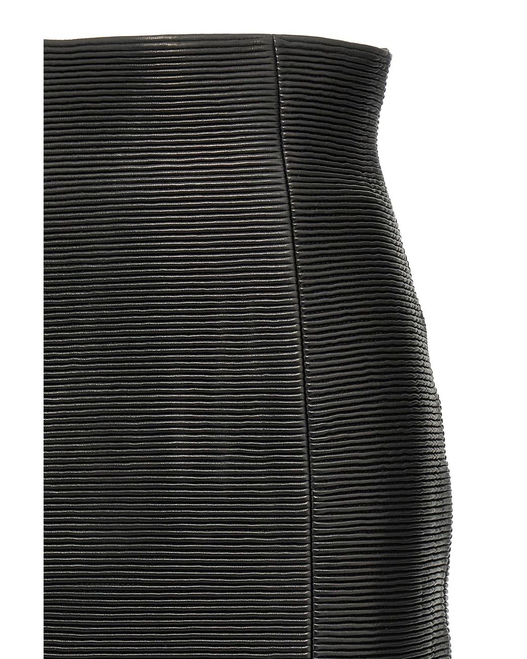 Balmain Black Hw Rolled High-Waist Mini Skirt