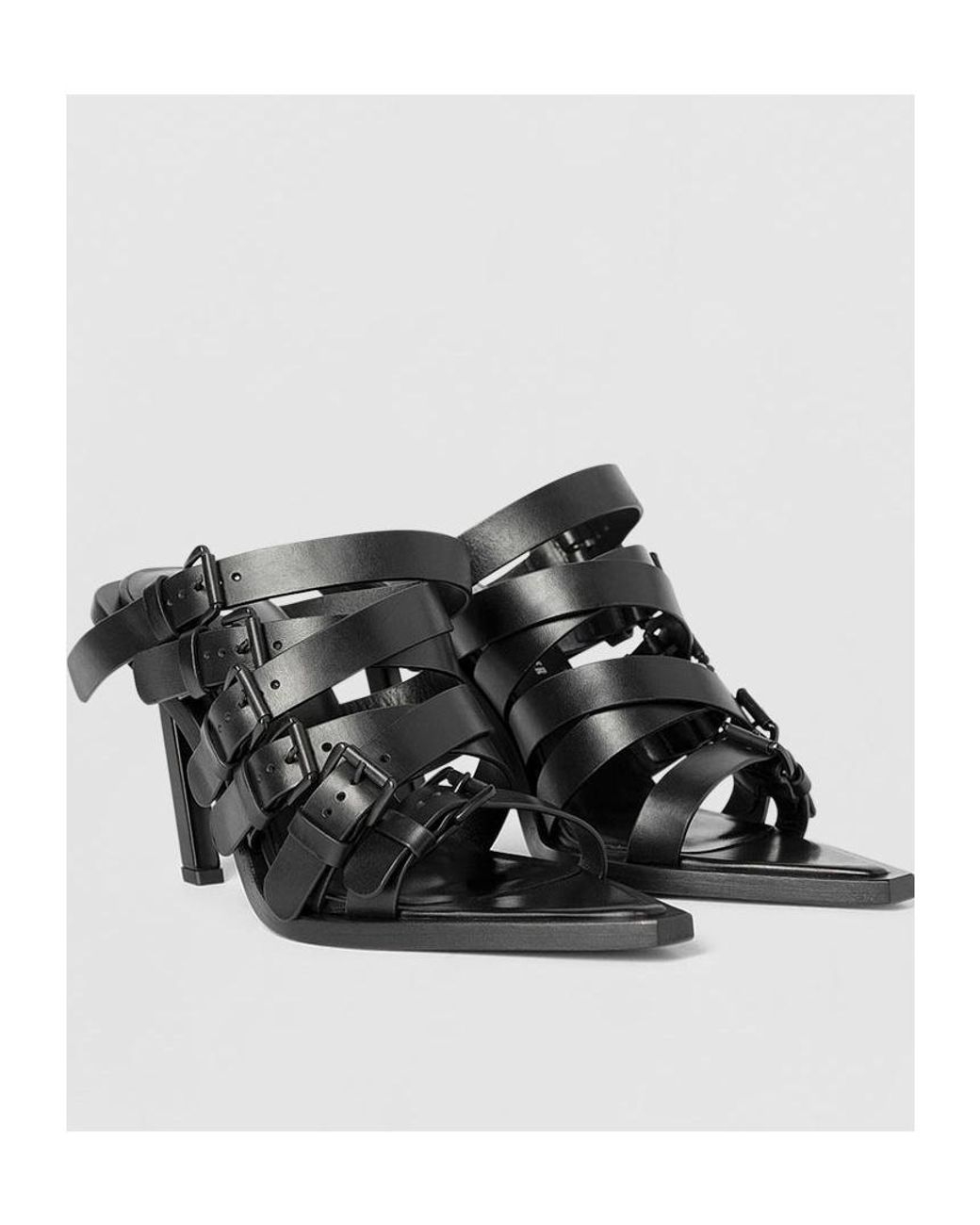 Ann Demeulemeester Black 90Mm Nel Strappy Sandals