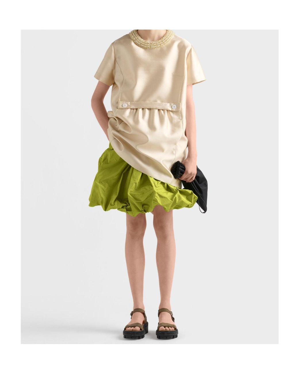 Prada Green Technical Taffeta Skirt