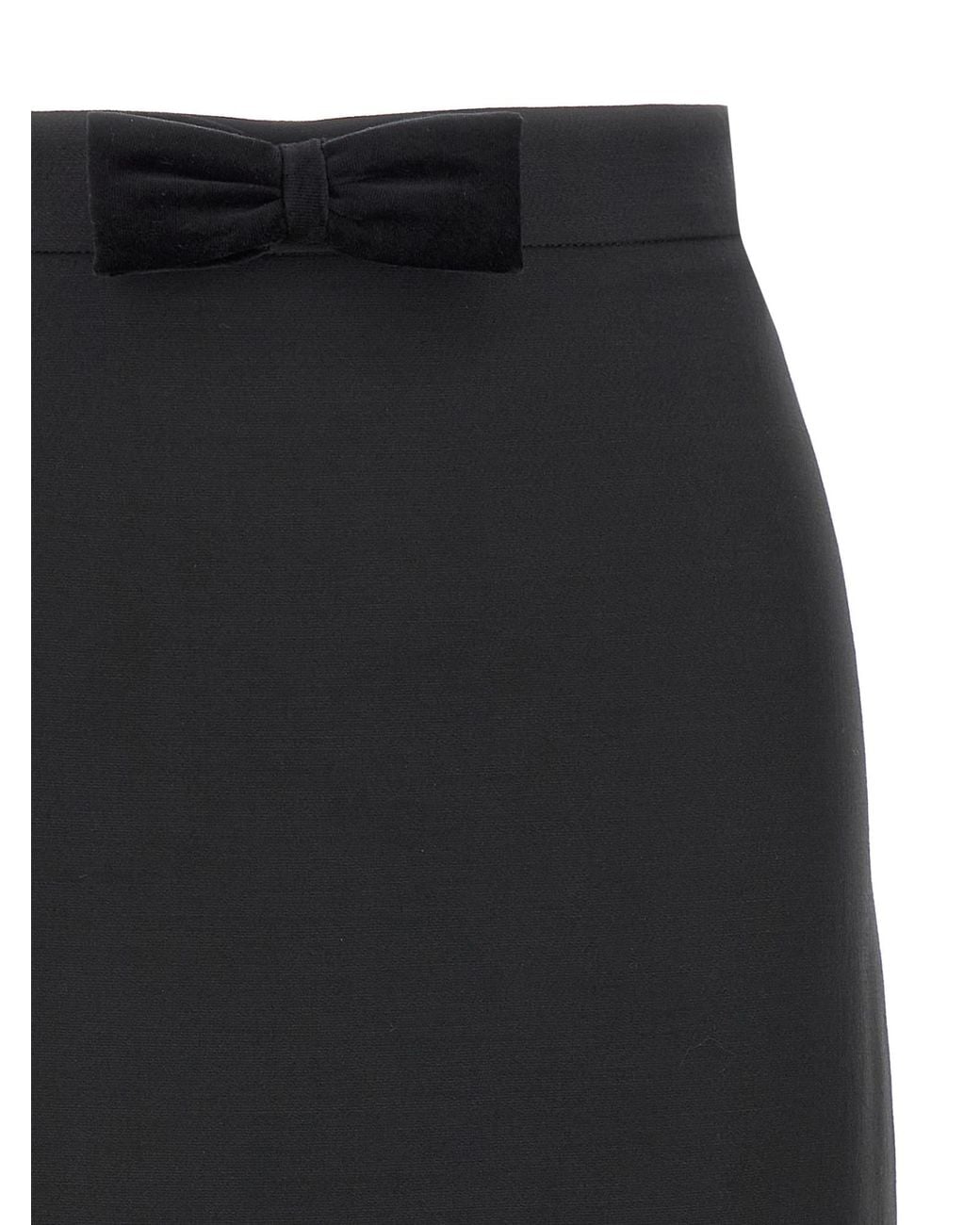 Valentino Black Bow Detailed Ruffled Hem Skirt