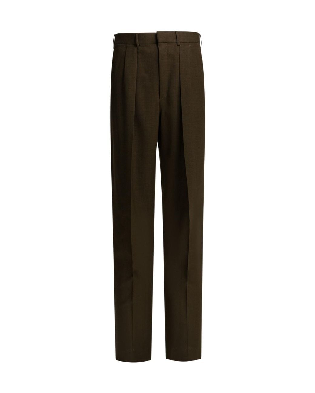 Tom Ford Brown Wool Trousers With Pleats for men