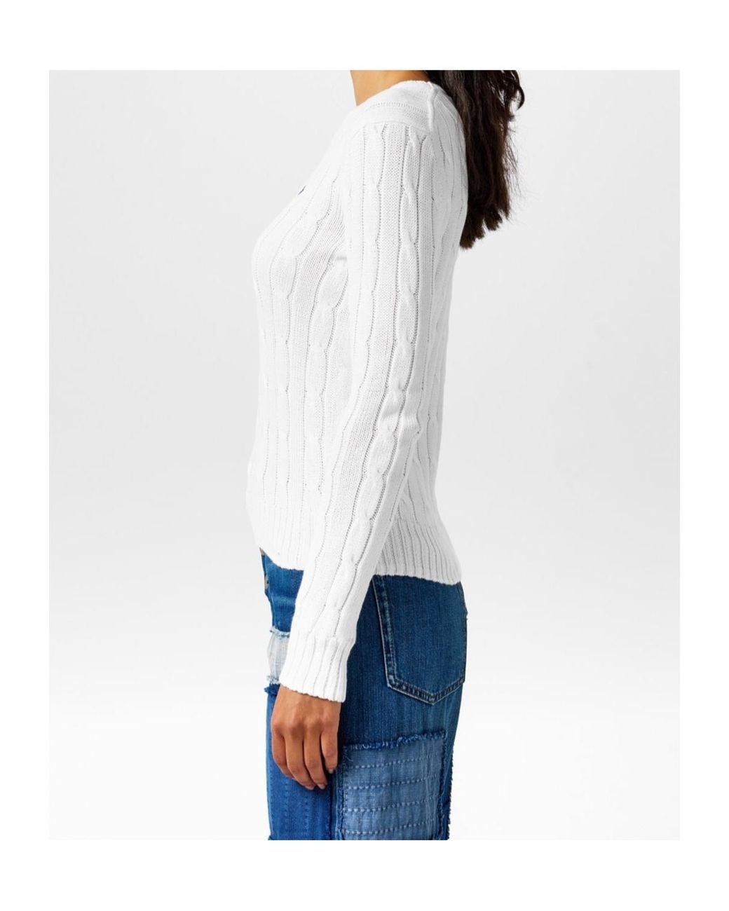 Polo Ralph Lauren White Julianna Crewneck Sweater