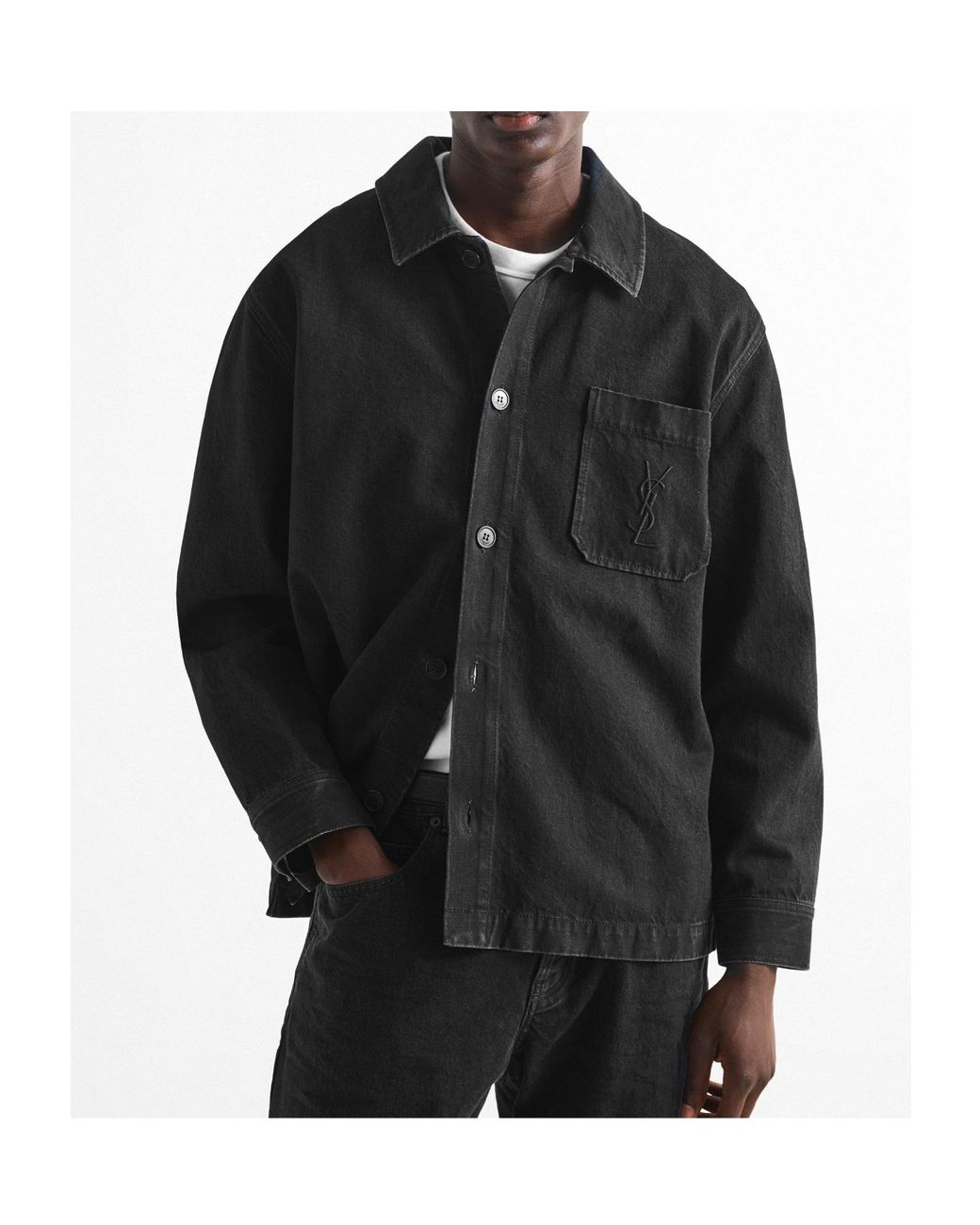 Saint Laurent Black Denim Shirtjacket for men