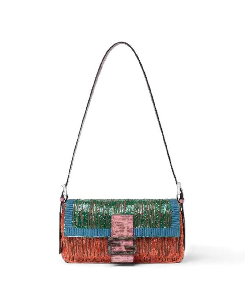 Fendi Blue Baguette Shoulder Bag
