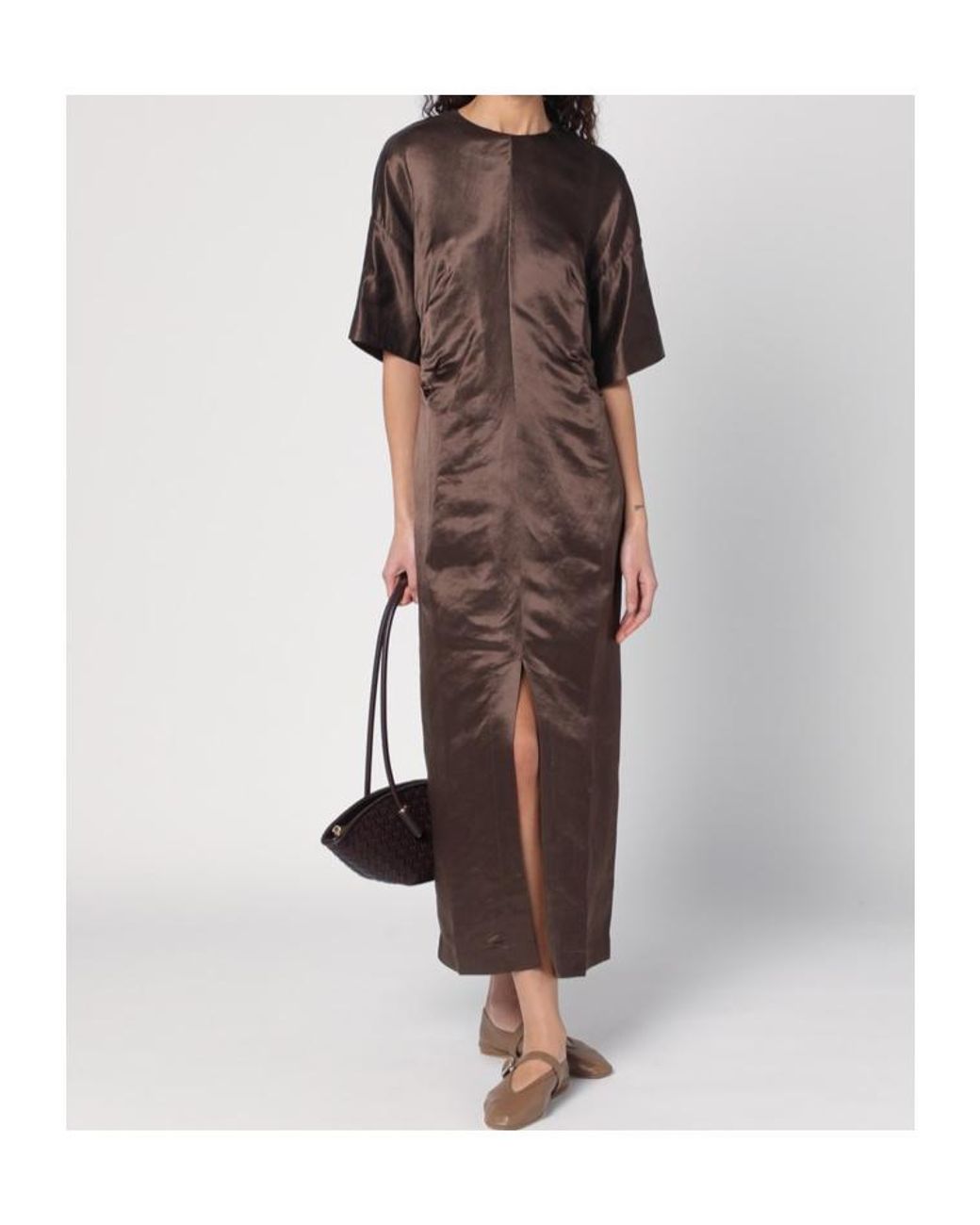 Loulou de Saison Brown Round-Neck Dress