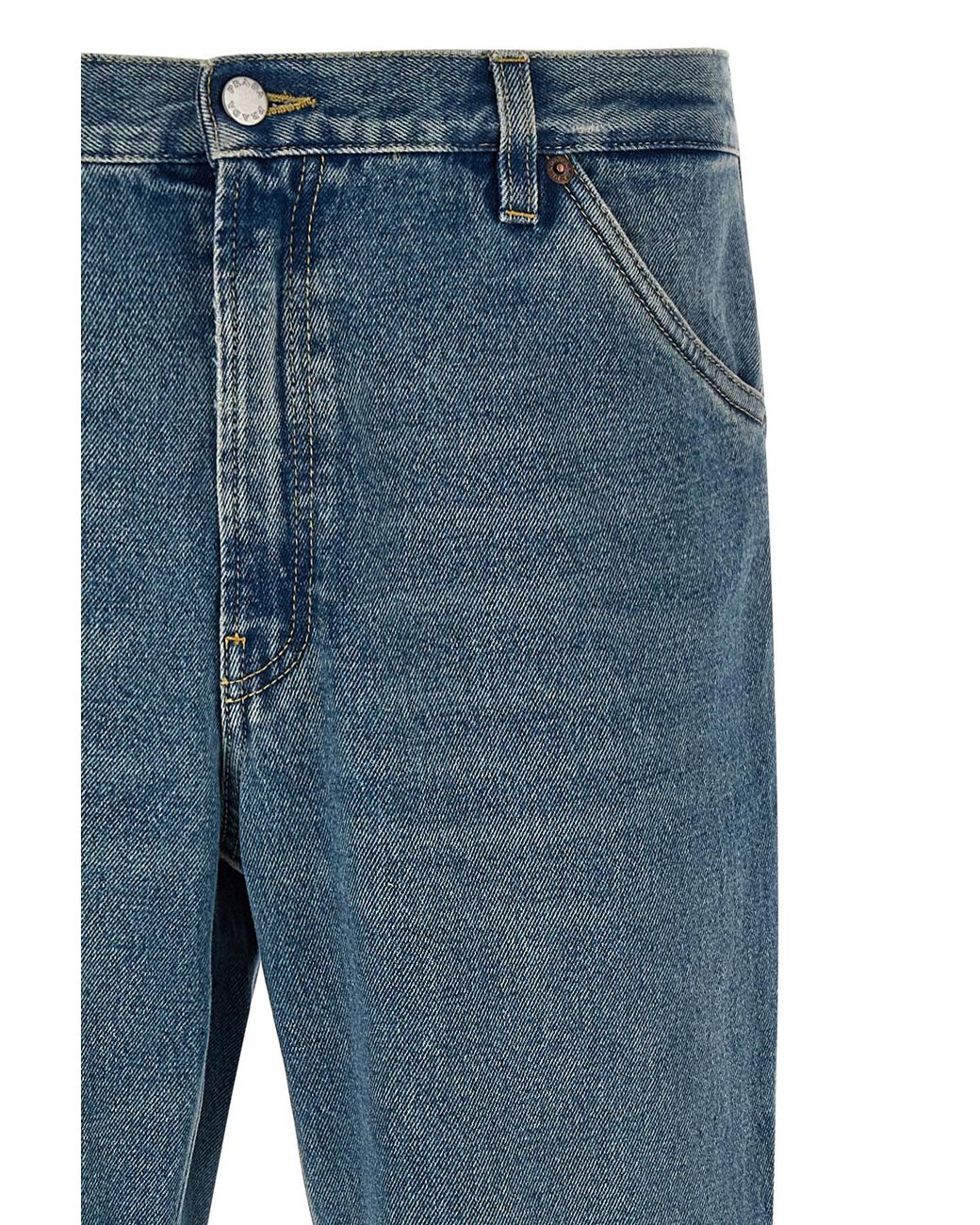 Prada Blue Logo-Patch Denim Jeans for men