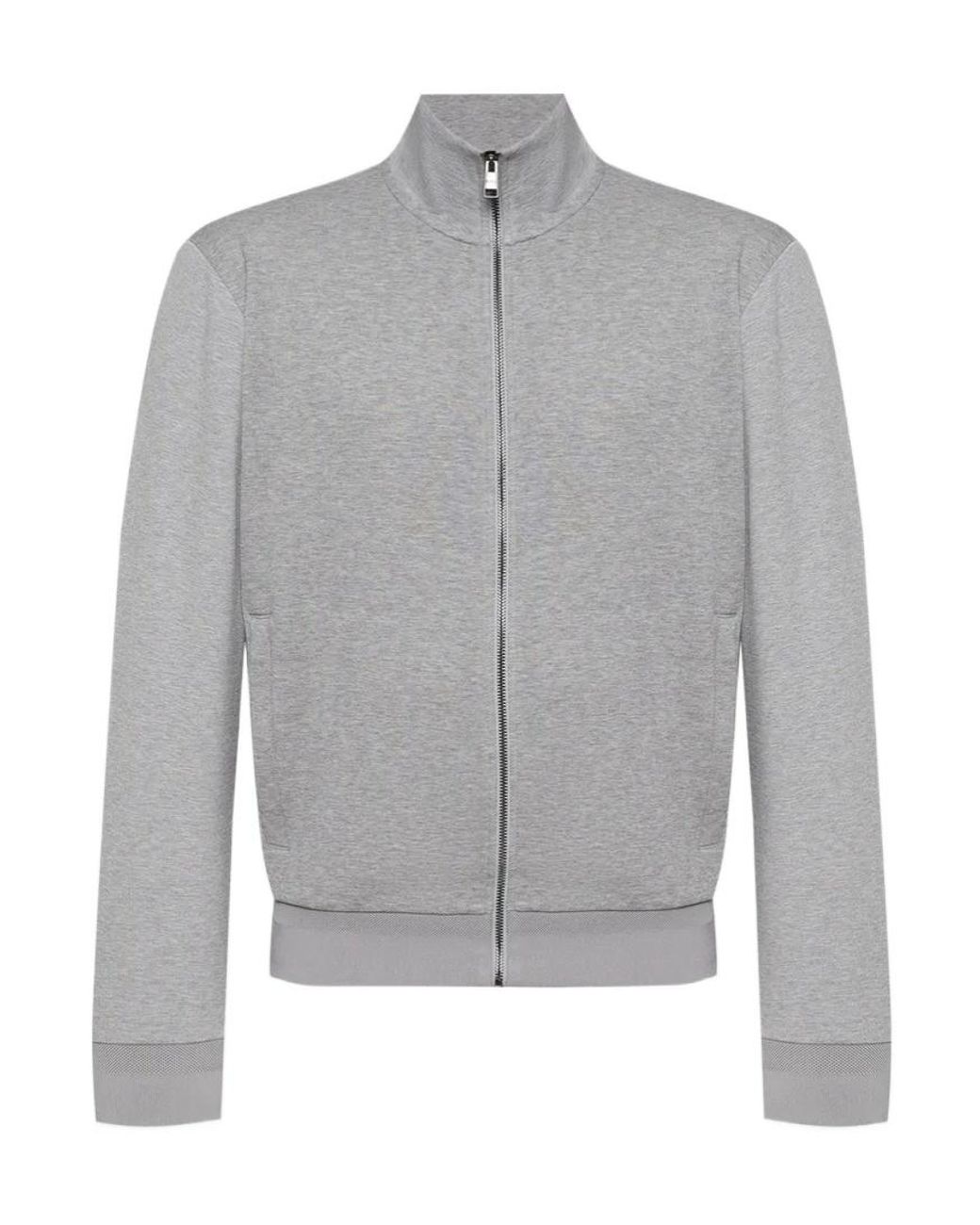 Boss Gray Zip-Up Jacket for men