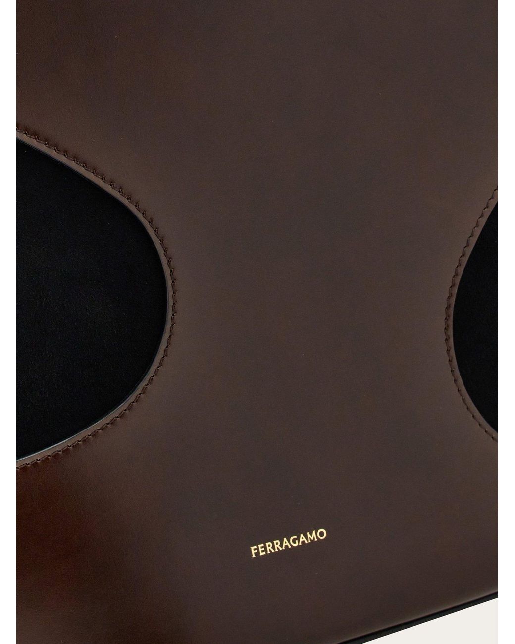 Ferragamo Black Hollowed-Out Logo Handbag