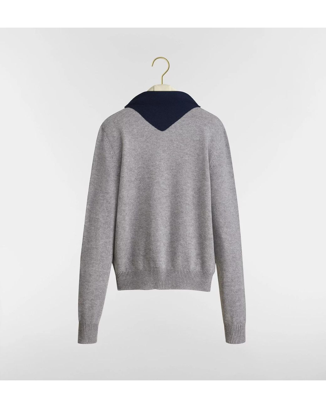 Dior Gray Tied Collar Sweater