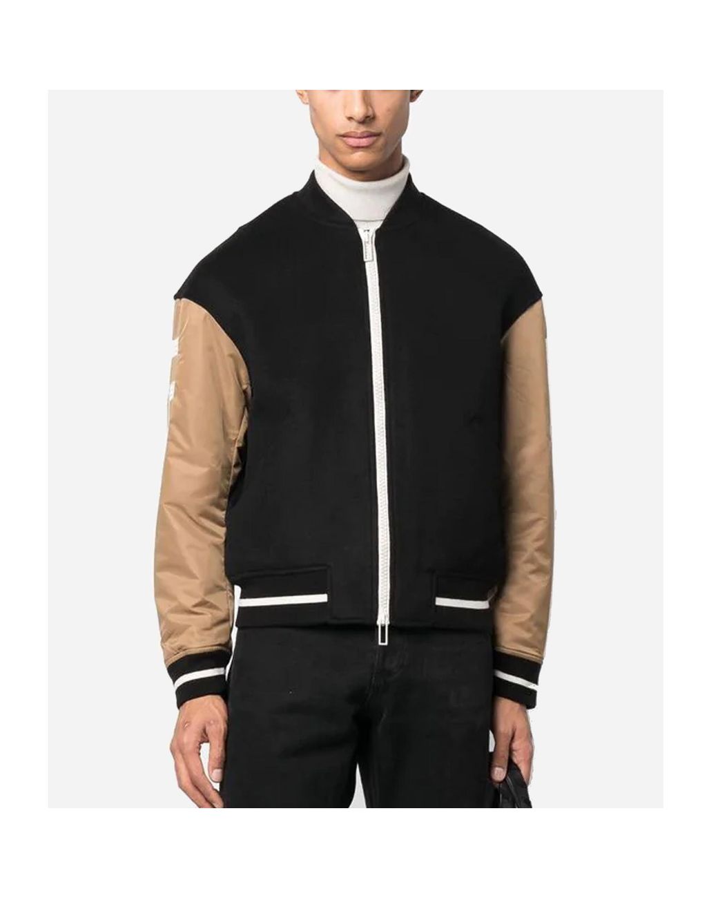 Emporio Armani Black Logo Baseball Jacket for men