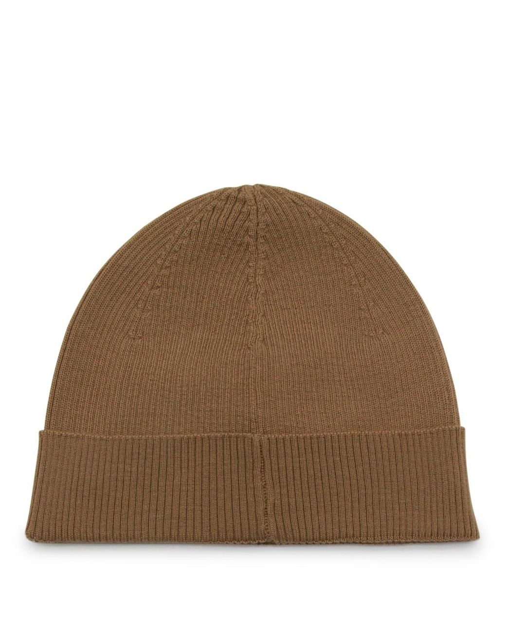 Saint Laurent Brown Logo Patch Beanie