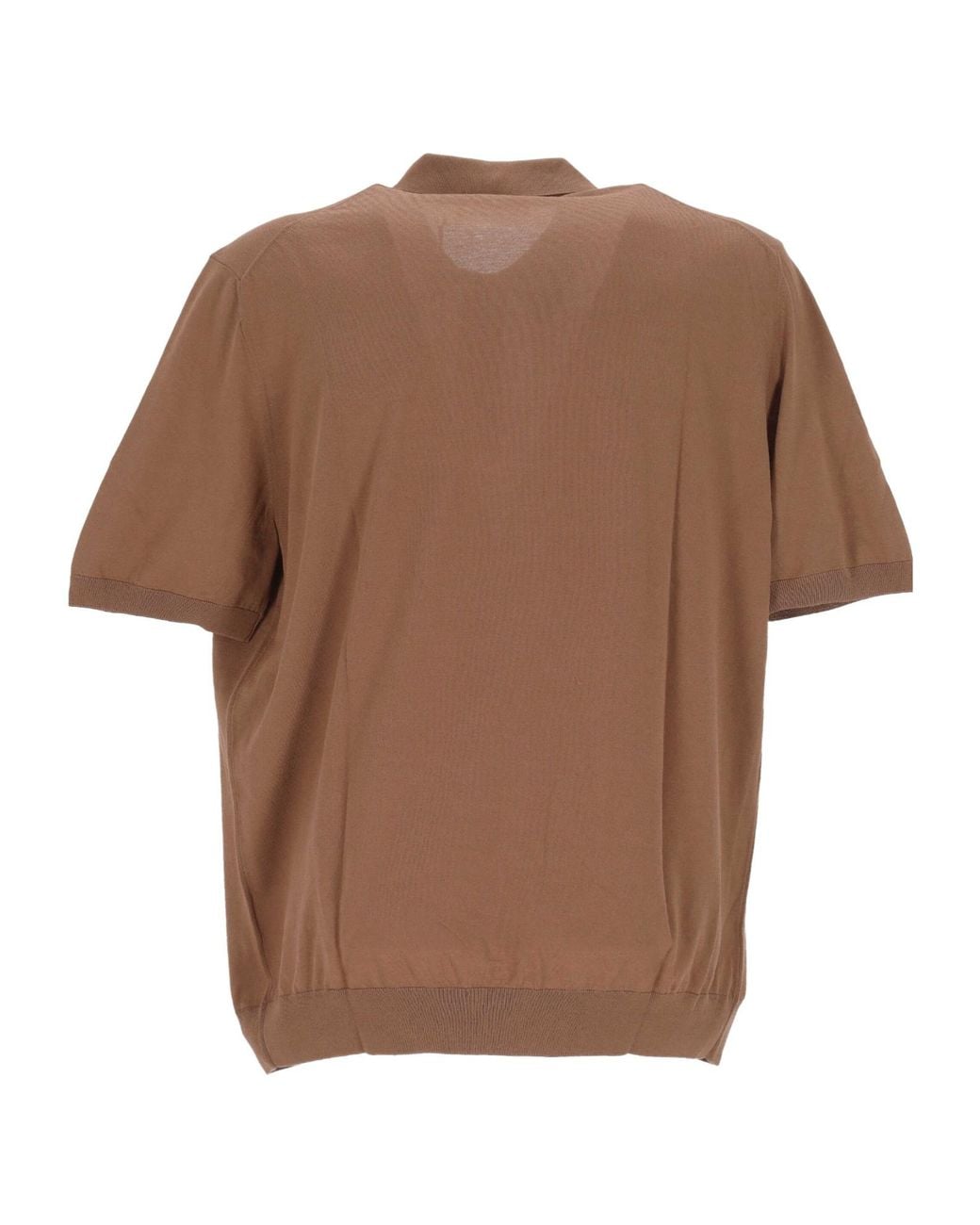 Gran Sasso Brown Short-Sleeved Polo Shirt for men
